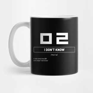 Funny Korean Slang I don’t Know Mug